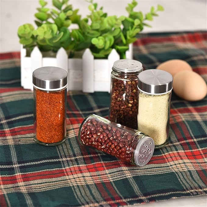 EBIZ&TECH 20-Jar Stainless Steel Rotating Spice Rack with Non-Slip Base - Kitchen Countertop Organizer for Easy Access and Storage of Spice (Sliver)