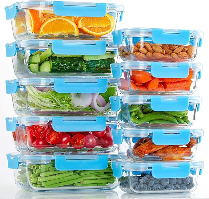 C CREST Glass Meal Prep Containers