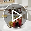 2 Tier Lazy Susan Organizer Wooden Spice Turntable Holder for Cabinet,Table