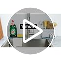 Sink Brush Holder for Kitchen Sink Sponge Caddy Countertop Organizer Plastic Dish Scrubber Holder with Dividers