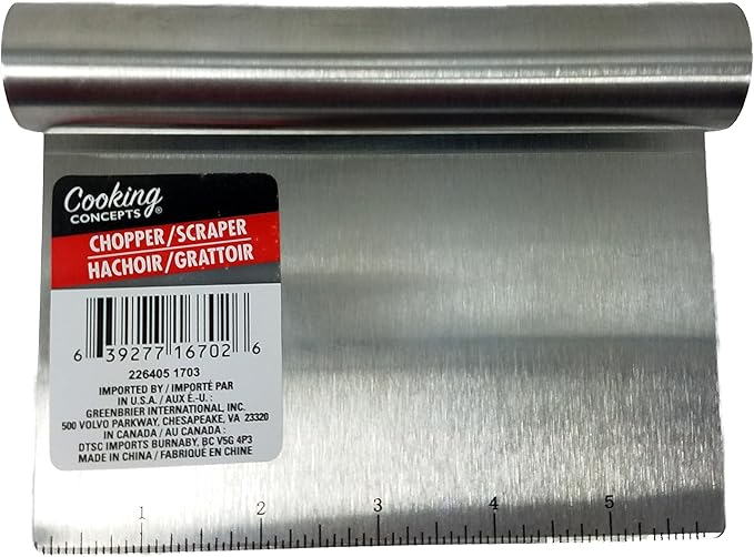 Stainless Steel Chopper/Scraper with Inch Markings