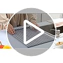 Extra Large 20.5"x13.7" Roll Up Dish Drying Rack Over The Sink Dish Drainer for Kitchen Counter, Sink Drying Rack Drying Mat Folding Rack Kitchen Sink Organizer Home Essentials