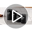 Kitchen Canisters Sets for Countertop-Set of 4, Black