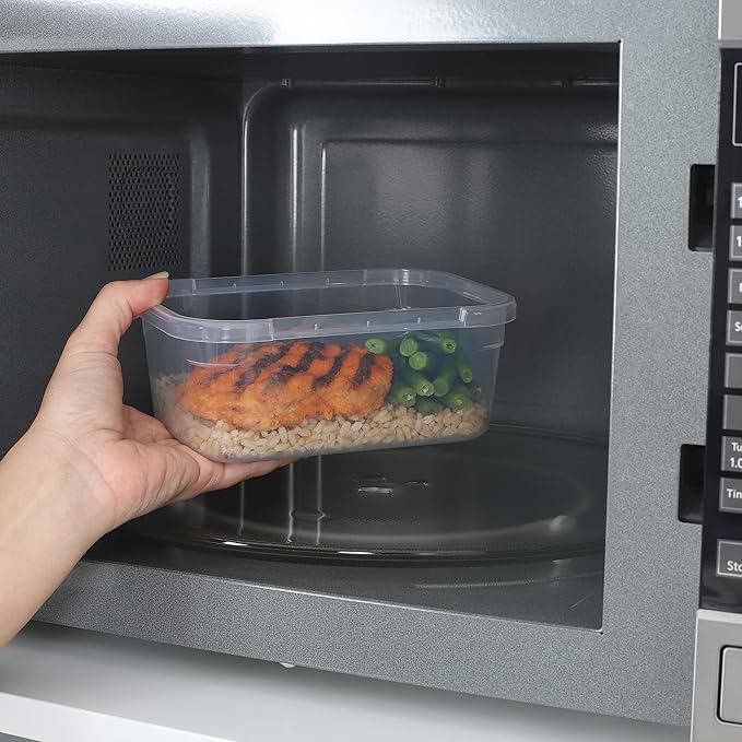 Sistema KLIP IT+ 6-Pack Rectangle Food Storage Containers, Stackable & Airtight Food Boxes with Lids, Dishwasher, Freezer, & Microwave-Safe, BPA-Free, 2.2L / 1L / 400mL