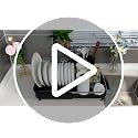 Expandable Dish Drying Rack for Kitchen Counter, 15.2-22.1 in, Black