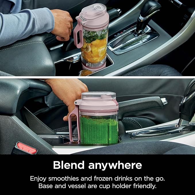 Ninja BC251PK Blast Max Personal Cordless Blender for Smoothies, Blend, Ice Crush, 22 oz. Twist & Go Vessel, Pink - Certified Refurbished