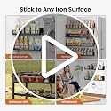 16.9 Inch Large Capacity Magnetic Spice Rack for Refrigerator Black, 4 Pack