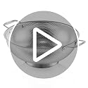 Large 6-Qt Colander, 18/8 Stainless Steel Mesh Strainer for Kitchen, Food Sieve with Riveted Handles and Self-draining Solid Ring Base, Great for Pasta, Rice, Vegetables and Fruits