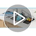 Sink Dish Drying Rack - Expandable Small Dish Rack Over Sinks with Silicone Drying Tray, Dish Drainer for Kitchen Counter with Cutlery Holder, Drying Rack Fit for 14’’-19’’ Kitchen Sink