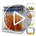 French Fry Cutter with 4 Blades Stainless Steel Manual Potato Chopper Gray