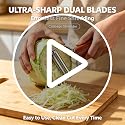 Cabbage shredder, Wide Serrated Stainless Steel Blade Wood Handle