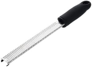 MasterChef Lemon Zester Grater Micro Planing Tool for Zesting Citrus Fruits, Kitchen Gadget for Finely Grating Garlic, Ginger, Nutmeg, Parmesan Cheese, Chocolate and More, Stainless Steel, Black