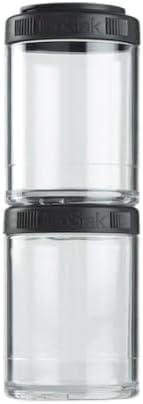 BlenderBottle GoStak Tritan Twist n' Lock Storage Jars 2 Pack Black by BlenderBottle