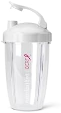nutribullet® 24 oz To-Go Cups and colored flip-top lids (Pink/White) - Image 6