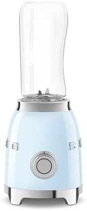 SMEG 50's Retro Style Personal Blender with Backlit Knob and Two 600 ML BPA Free bottles PBF01PBUS Pastel Blue - Image 2