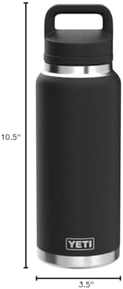 Rambler 26 oz Bottle, Vacuum Insulated, Stainless Steel with Chug Cap, Black