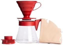 V60 Pour Over Coffee Starter Set, Size 02, Red