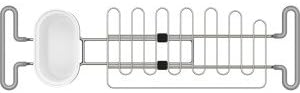 Kohler K-5473-0 Multi-Purpose Over-The-Sink Drying Rack, Caddy with Kitchen Towel Bar Holder, Soaking Cup. Expandable 14.6" to 17.6", White