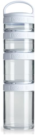 BlenderBottle GoStak Tritan Twist n' Lock Storage Jars 4 Jar White by BlenderBottle