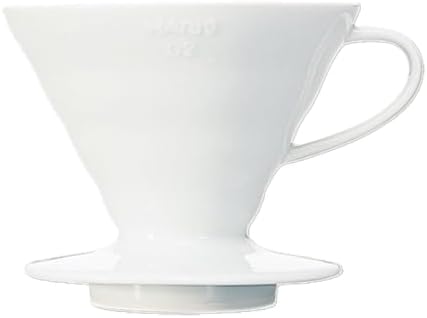 V60 Ceramic Coffee Dripper, Size 02, White