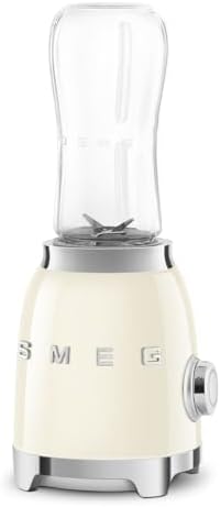 SMEG 50's Retro Style Personal Blender with Backlit Knob and Two 600 ML BPA Free bottles PBF01CRUS Cream by Unknown