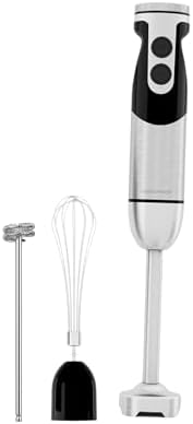 3-in-1 Immersion Hand Blender, Powerful MOTOR 12-Speed Stick Blender with Sturdy Titanium Plated Stainless Steel Blades by MEGAWISE