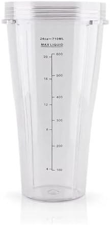 Blender Replacement Parts, Compatible For Ninja, SS101, 24 Oz.Slim Single - Serve Cups Kit With To Go Lids Fits SS100 SS300 SS400 Lightweight Portable(Only 1pcs 24OZ Cup) by Unknown