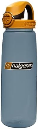 Nalgene 24 oz On The Fly Lock-Top Water Bottle, Rhino w/Brown and Black by Nalgene