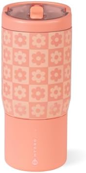 Sport 14 oz For Kids 4+ Water Bottle with Straw, Daisy Checkers