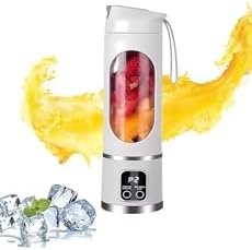 Portable Rechargeable Blender, USB Mini Personal Juicer for Smoothies and Shakes, 450ML (1, White, 15.2 FL oz) by Unknown