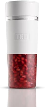 TRU Hydration Blender with Single-Button Operation & USB Rechargeable Battery - Mini Personal Blender for Fruit Smoothies - Portable Travel Blender for Single Servings - White by TRU