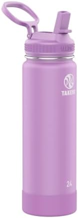 24 oz Actives Stainless Steel Water Bottle with Straw Lid – Leakproof, Double-Wall Insulated, Keeps Drinks Cold 24 hrs/Hot 12 hrs, BPA-Free, Powder-Coated, Gym & Travel, Lilac
