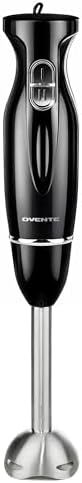 OVENTE Electric Corded Hand Blender, 300W with 2 Mixing Speeds Black HS560B by OVENTE