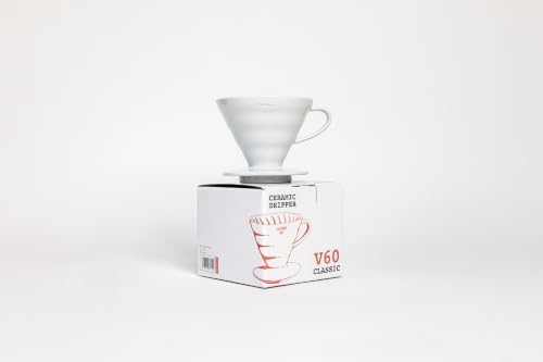 V60 Ceramic Coffee Dripper, Size 02, White