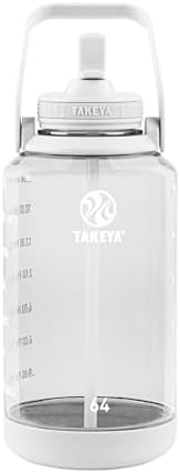 Motivational Water Bottle with Straw Lid and Time Marker (64 oz, Cloud White) - Leakproof, BPA Free Water Bottle for Daily Intake Tracking