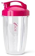 nutribullet® 24 oz To-Go Cups and colored flip-top lids (Pink/White) - Image 3