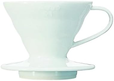 V60 Ceramic Coffee Dripper Pour Over Cone Coffee Maker Size 01, White