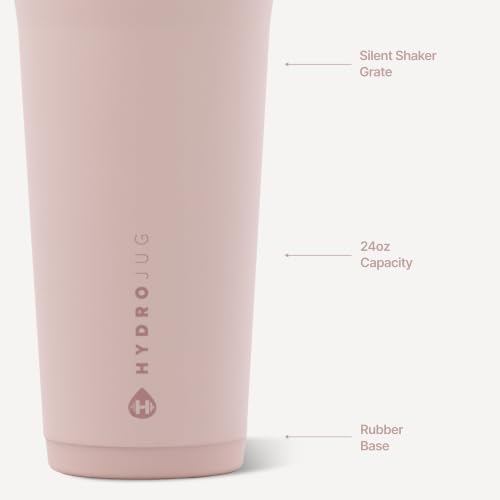 HydroJug Insulated Protein Shaker Bottle 24 oz, Silent Mixing, Dusty Rose - Image 3