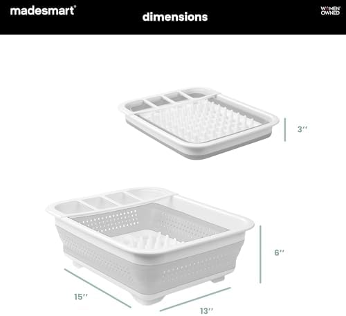 Sink Collapsible Dish Rack, White