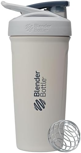 BlenderBottle Sport Flip Stainless Steel Shaker Bottle 24 oz Grey/White by BlenderBottle