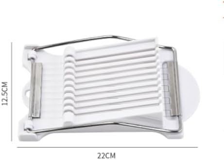 White Luncheon Meat Slicer Fruit Soft Boiled Egg Cheese Butter Slicers Cutter, Stainless Steel Wires, Cuts 10 Slices - Image 2