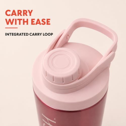 Insulated Protein Shaker Bottle 24oz, Pink Ombre, Pismo Sunset - Image 5