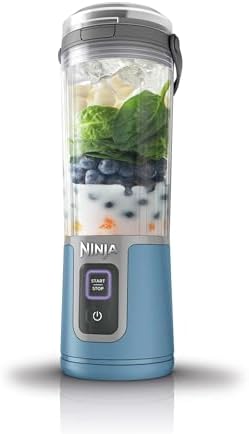 Ninja Blast 16 oz. Personal Portable Blender with Leak Proof Lid and Easy Sip Spout, Perfect for Smoothies, Cordless, USB-C Rechargeable, Dishwasher Safe Parts (Renewed) (Denim Blue) by Amazon+Renewed