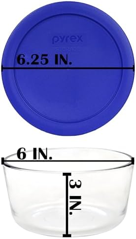 7201 (4-Cup) Glass Bowls & Cadet Blue Lids (4-Pack) - Made in USA