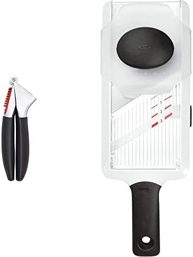 OXO Good Grips Hand-Held Mandoline Slicer & Good Grips Soft-Handled Garlic Press, Black, One Size by OXO