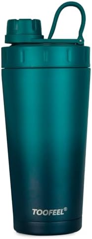 TOOFEEL Protein Shaker Bottle 20 oz - Double Walled Insulated Vacuum Shaker Cups for Protein Shakes, Keeps Cold/Hot, Metal Stainless Steel Water Bottle, Preworkout Gym Shaker Bottle by Tofeelthebeautyoflife