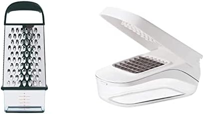 OXO Good Grips Box Grater Silver, 1 EA and OXO Good Grips Vegetable and Onion Chopper with Easy Pour Opening White by OXO