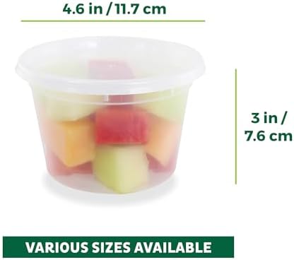 Food Storage Containers with Lids 16 oz [50 Set] Soup Containers