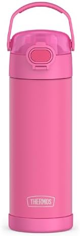 FUNTAINER Water Bottle with Spout, 16oz, Neon Pink