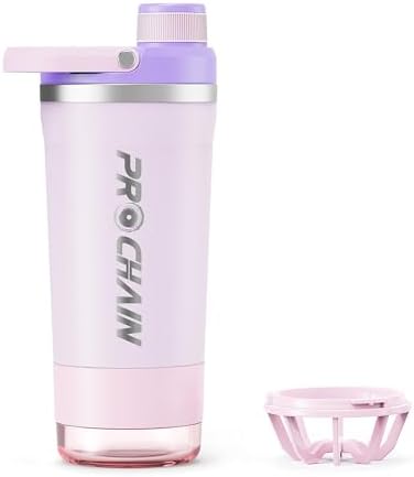 PROCHAIN Insulated Stainless Steel Protein Shaker Bottle, 20oz Metal Mixer by PROCHAIN